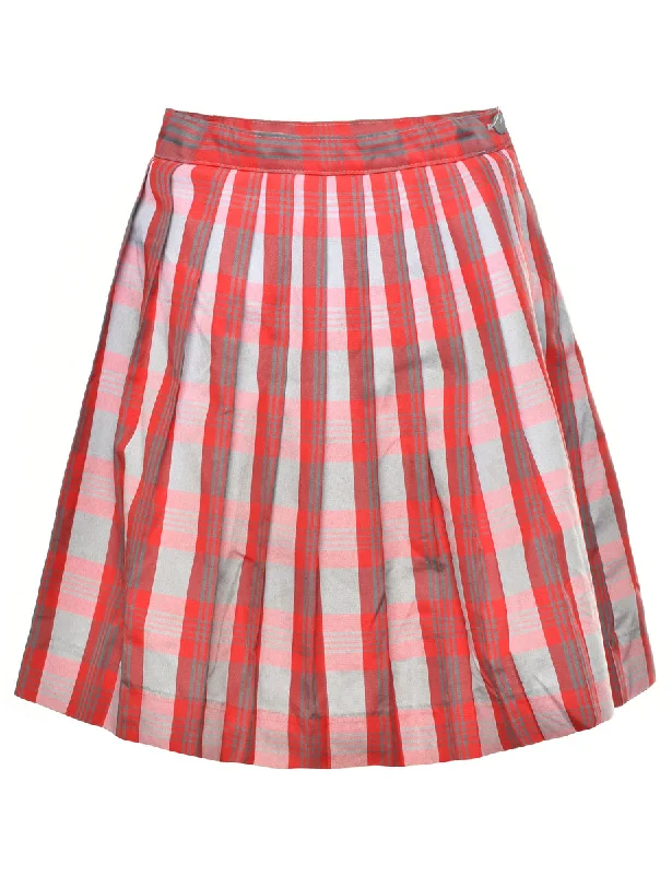 Cheer Leader Checked Pleated Skirt - M