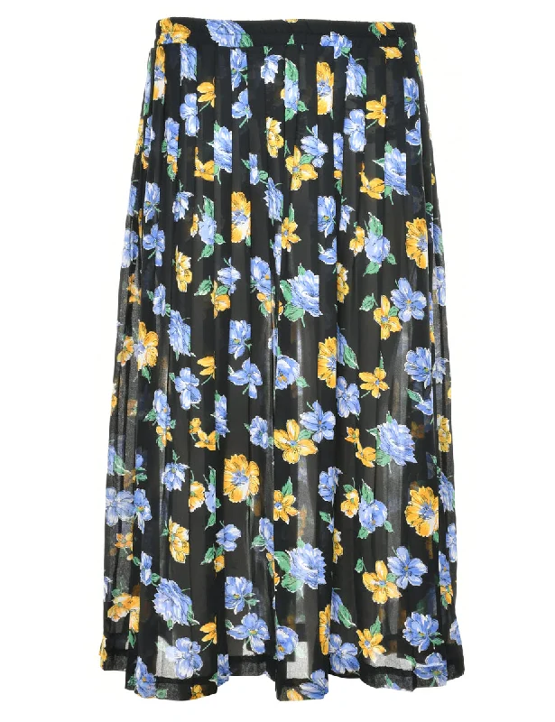 Floral Pattern Skirt - M