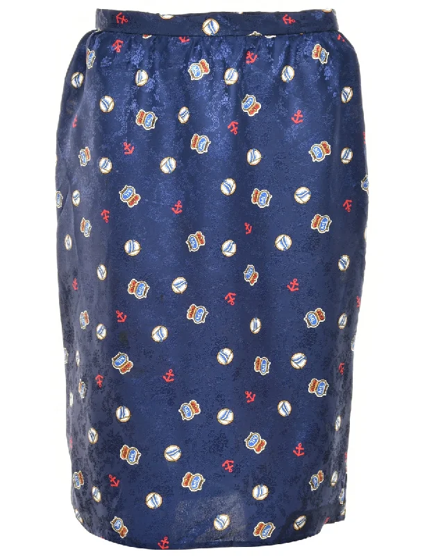 Nautical Pencil Skirt - M