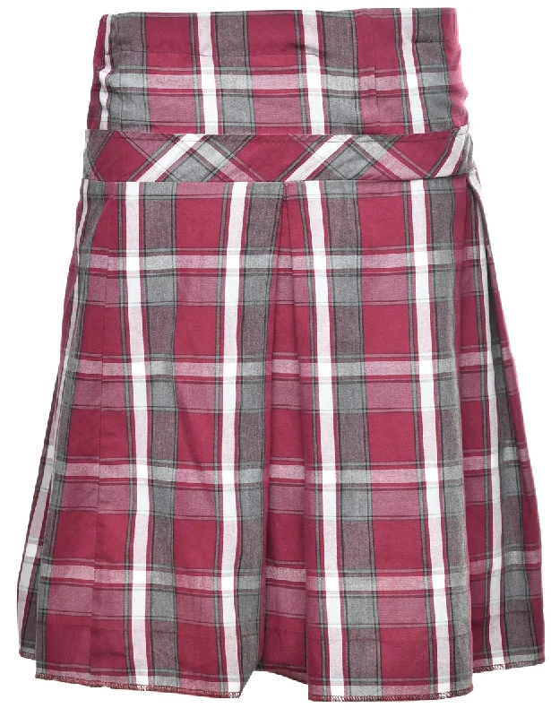 Tartan A-line Skirt - M