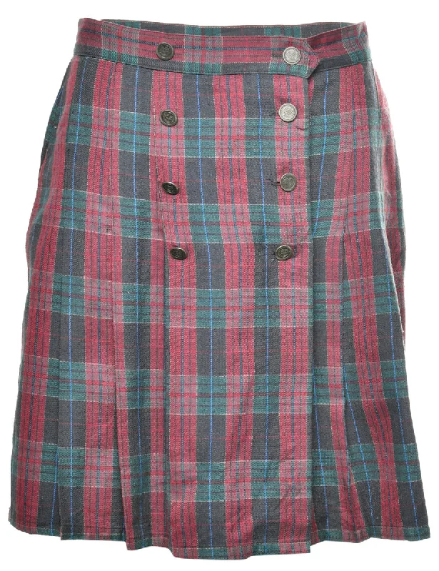 Tartan Pencil Skirt - M