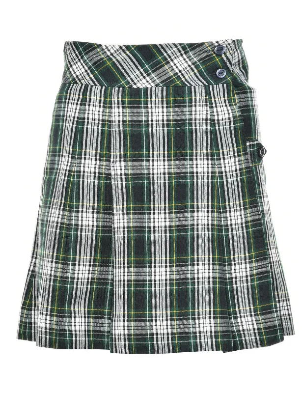 Wrap Front Pleated Skirt - S