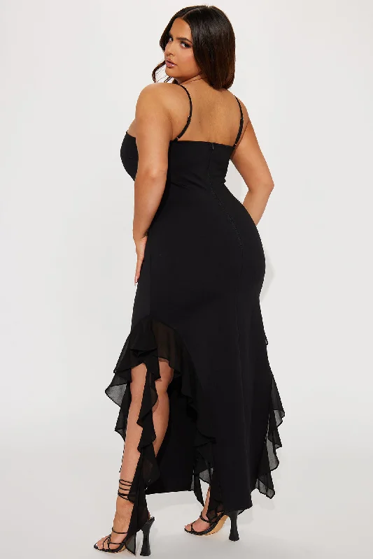 Bali Ruffle Maxi Dress - Black