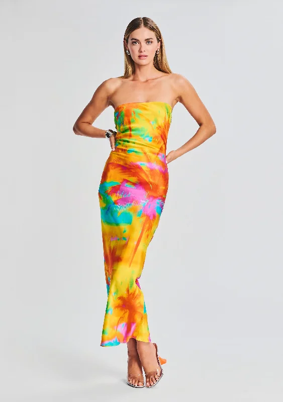 Cerith Silk Strapless Midi Dress