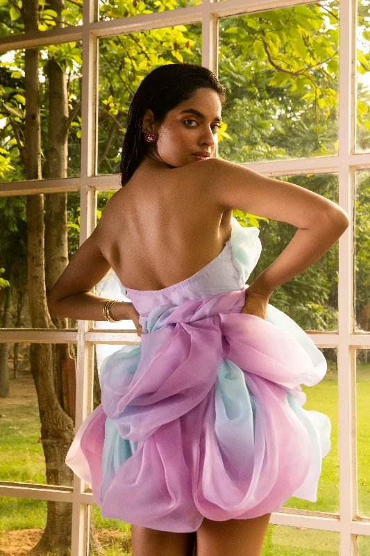 Cezanne Ombre Swirl Handmade Organza Dress