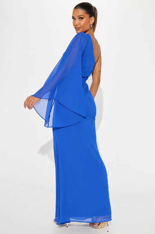 Heaven One Shoulder Maxi Dress - Royal