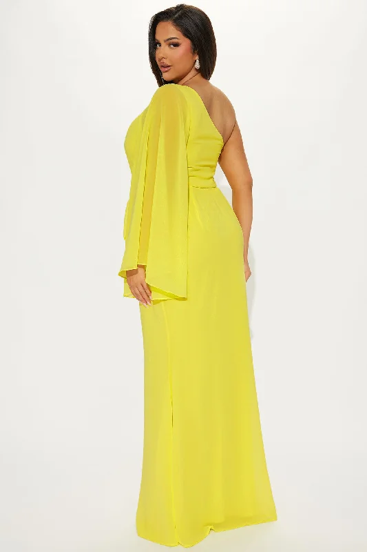 Heaven One Shoulder Maxi Dress - Yellow