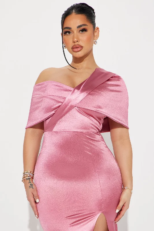 Jackie Satin Maxi Dress - Mauve