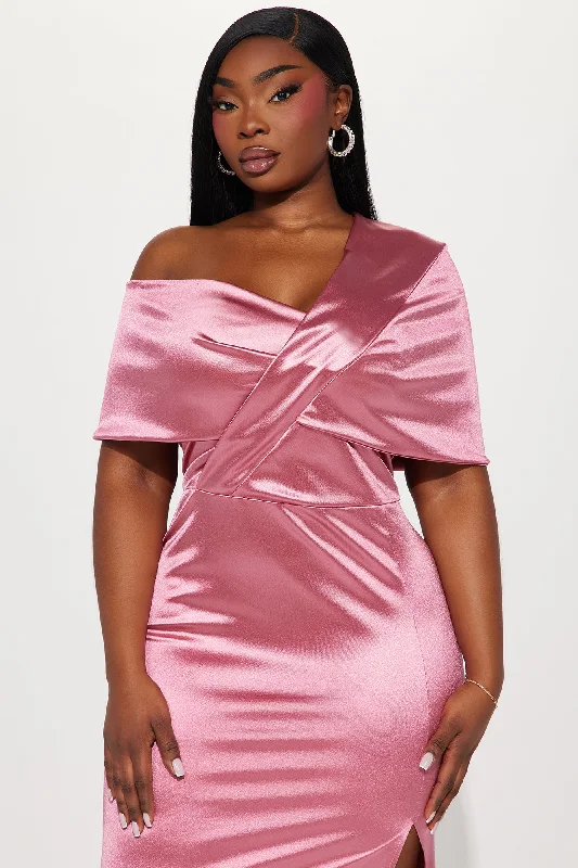 Jackie Satin Maxi Dress - Mauve