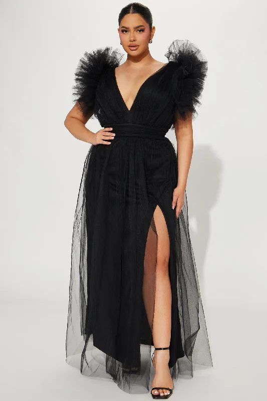 Lush Life Tulle Gown - Black