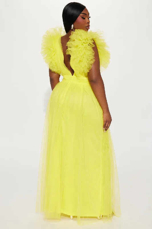 Lush Life Tulle Gown - Yellow