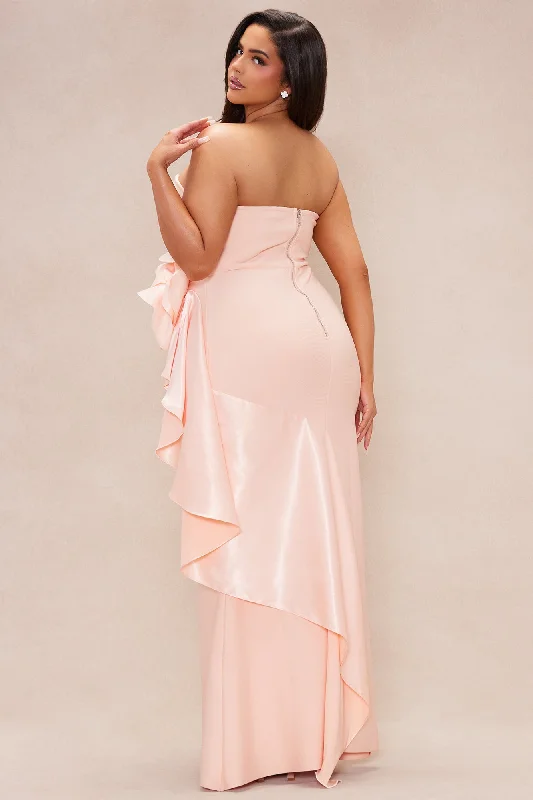 Nadia Flower Bandage Gown - Blush