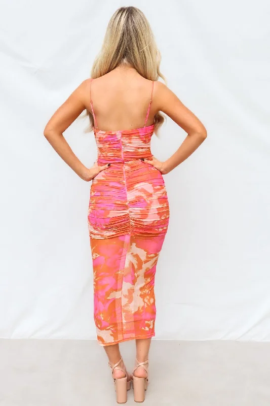 Neo Midi Dress - Pink Multi