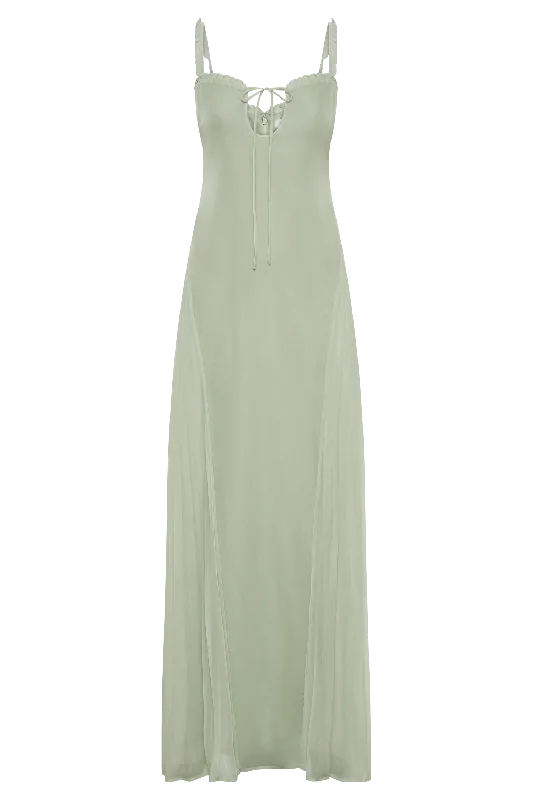 Saira Chiffon Maxi Dress - Pastel Green