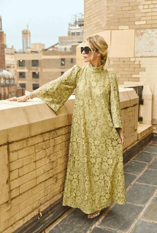 Bell Sleeve Maxi Mod Dress - Mint Lace