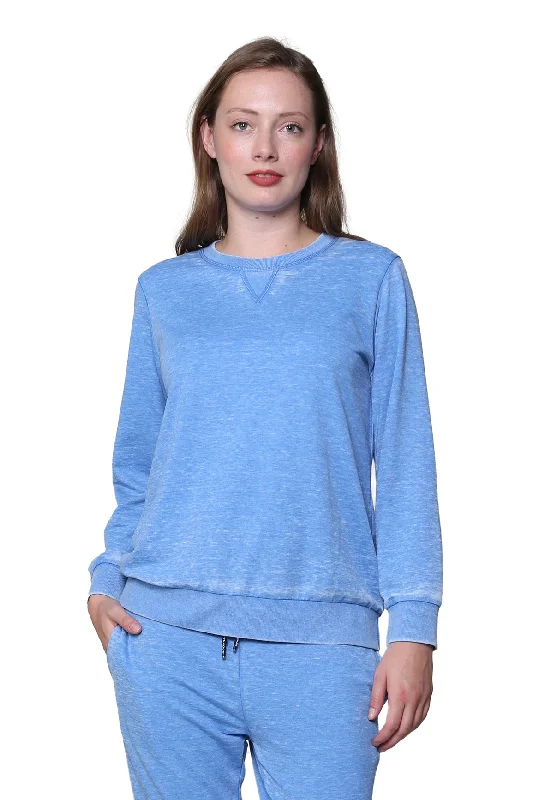 Heathered Crew Neck French Terry Sweatshirt