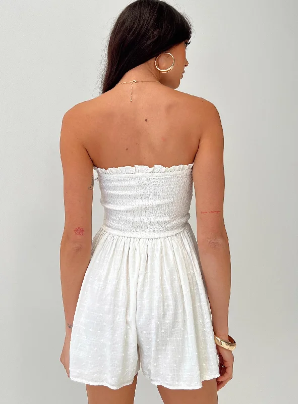 Kiyah Strapless Playsuit White